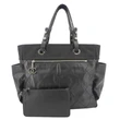 CHANEL Paris Biarritz Quilted Coated Canvas Grand Shopping Tote Bag Black