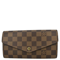 LOUIS VUITTON Sarah Damier Ebene Wallet Brown