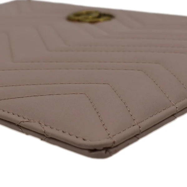 GUCCI GG Marmont Quilted Leather Zip Pouch Bag Pink 476440