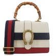 GUCCI Dionysus Bamboo Medium Leather Top Handle Shoulder Bag White 448075