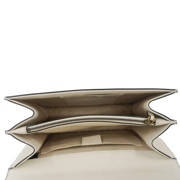 GUCCI Dionysus Bamboo Medium Leather Top Handle Shoulder Bag White 448075