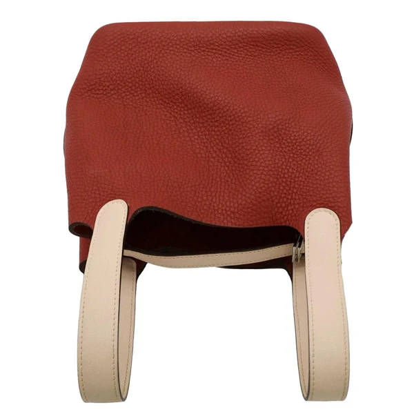 HERMES Picotin Lock 18 Taurillon Clemence Leather Hobo Bag Red