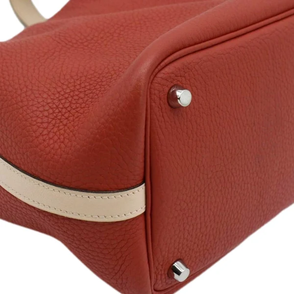 HERMES Picotin Lock 18 Taurillon Clemence Leather Hobo Bag Red