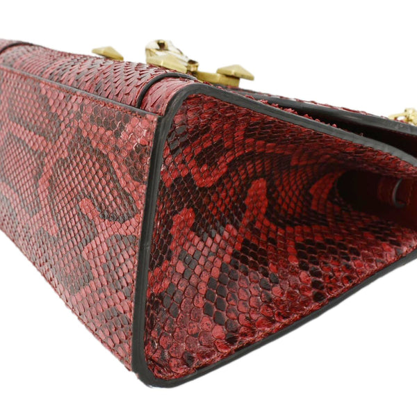 GUCCI Python Osiride  Small Leather Top Handle Shoulder Bag Red 497996