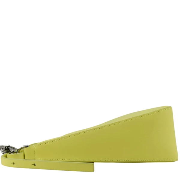 GIVENCHY Moon Cut Out Small Leather Hobo Bag Neon Yellow