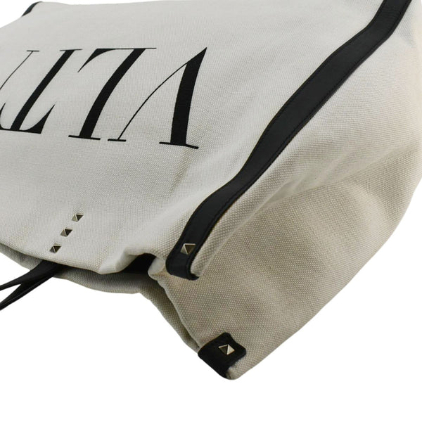 VALENTINO GARAVANI VLTN Canvas Tote Bag White