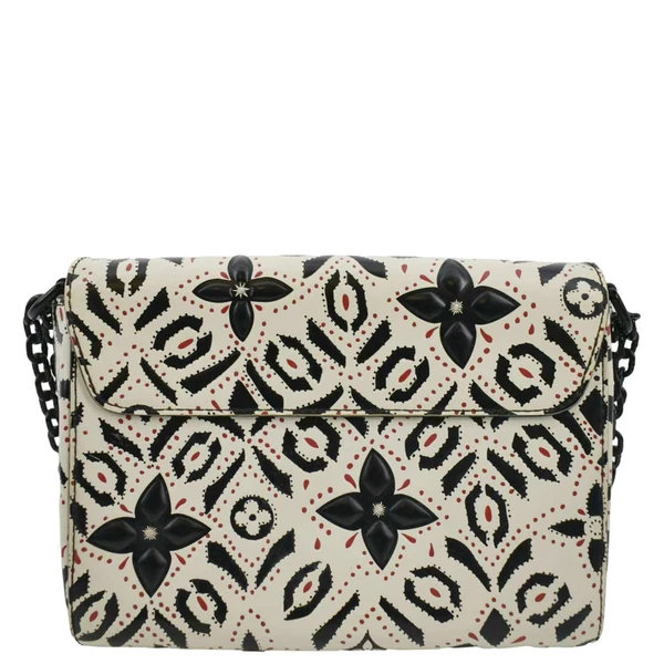LOUIS VUITTON LV Twist Graphic MM Leather Shoulder Bag Black