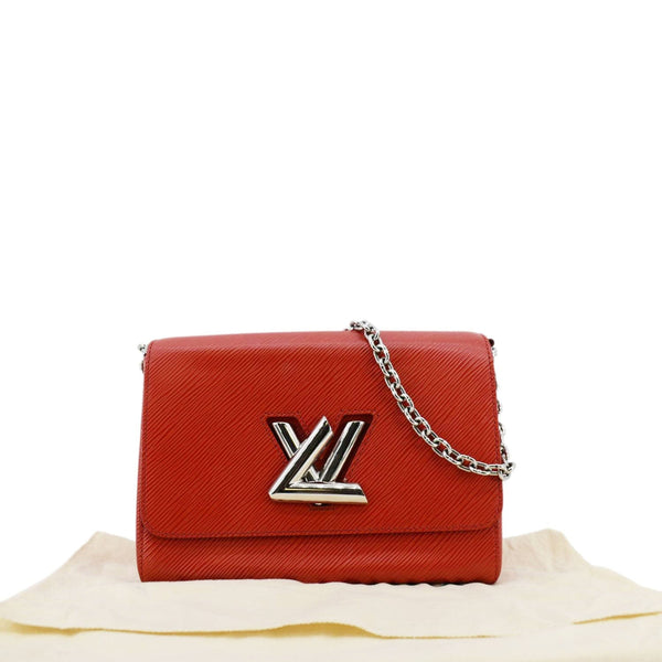 LOUIS VUITTON Twist MM Epi Leather Chain Shoulder Bag Red