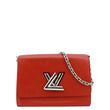 LOUIS VUITTON Twist MM Epi Leather Chain Shoulder Bag Red