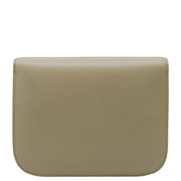 CELINE Classic Box Medium  Leather Flap Shoulder Bag Greige