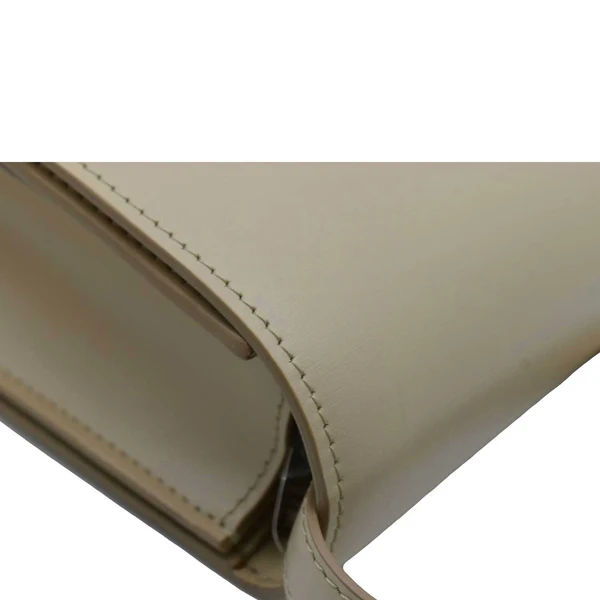 CELINE Classic Box Medium  Leather Flap Shoulder Bag Greige