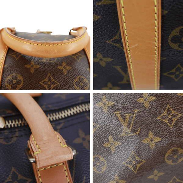 LOUIS VUITTON Keepall 55 Bandouliere Monogram Canvas Travel Bag Brown