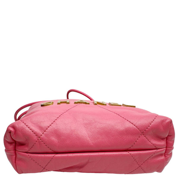 CHANEL 22 Mini Hobo Quilted Leather Crossbody Bag Pink