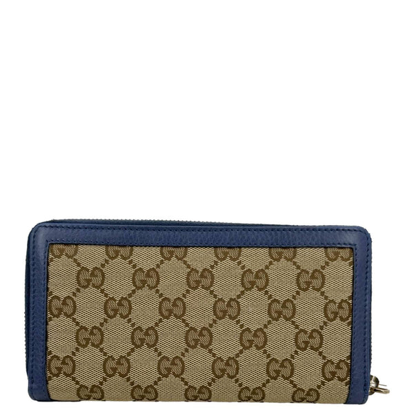 GUCCI GG Supreme Zip Around Wallet Blue 388637