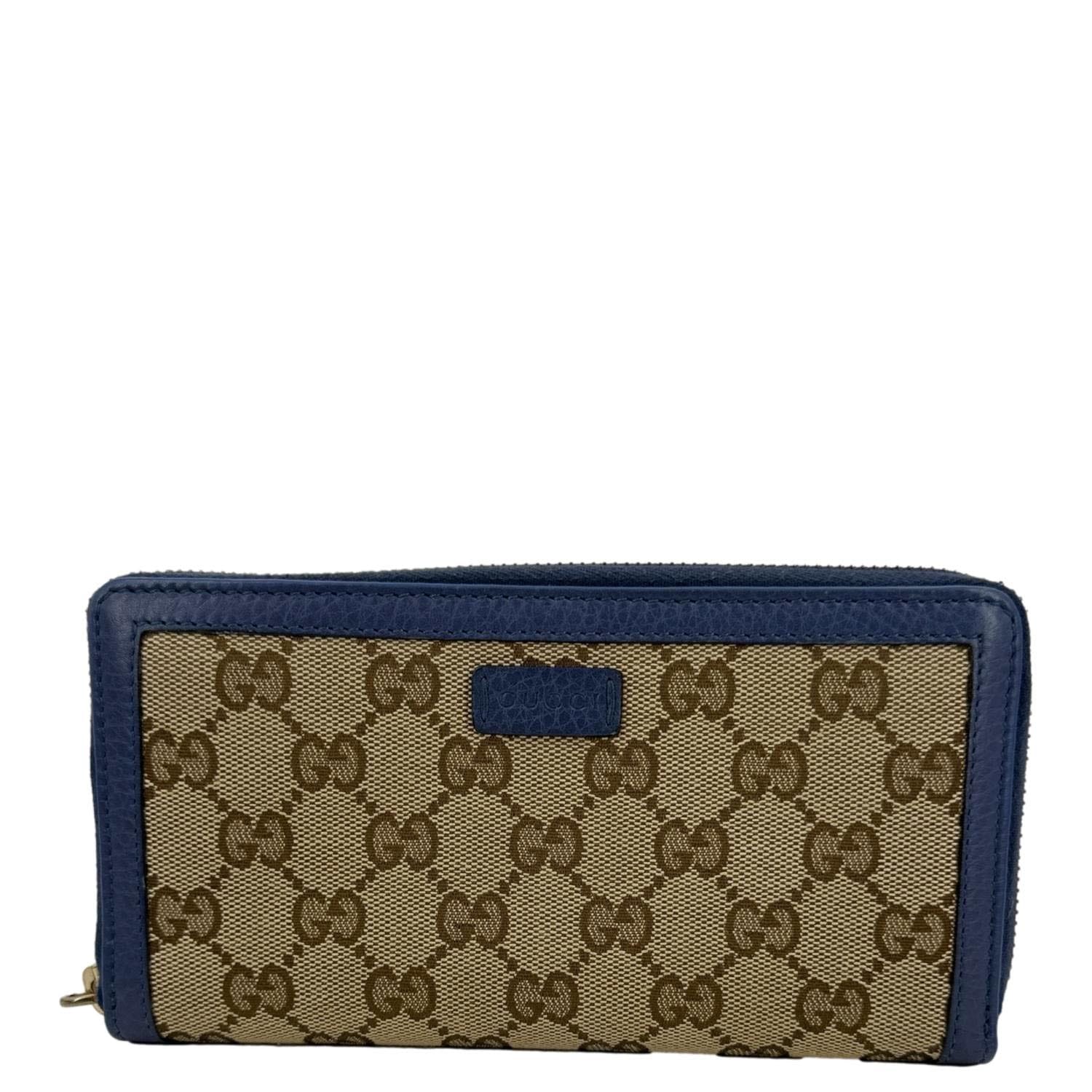 GUCCI GG Supreme Zip Around Wallet Blue 388637