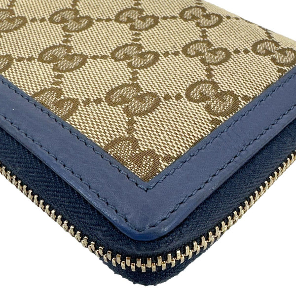 GUCCI GG Supreme Zip Around Wallet Blue 388637