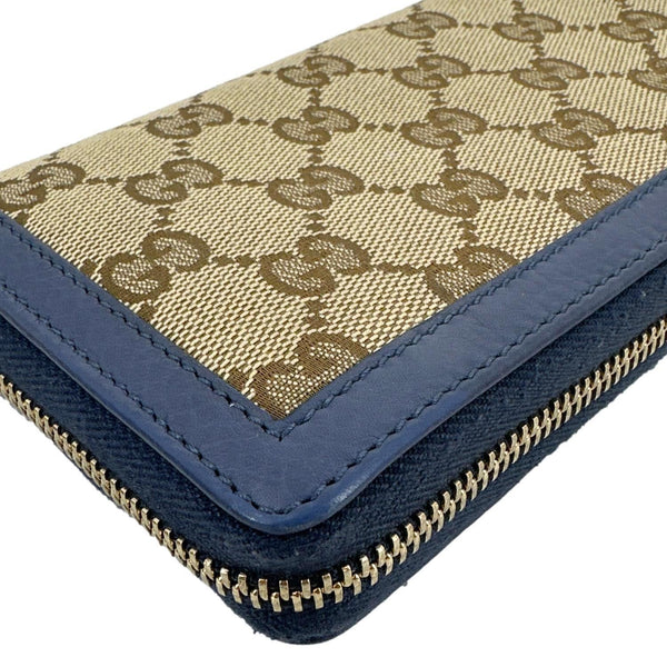 GUCCI GG Supreme Zip Around Wallet Blue 388637