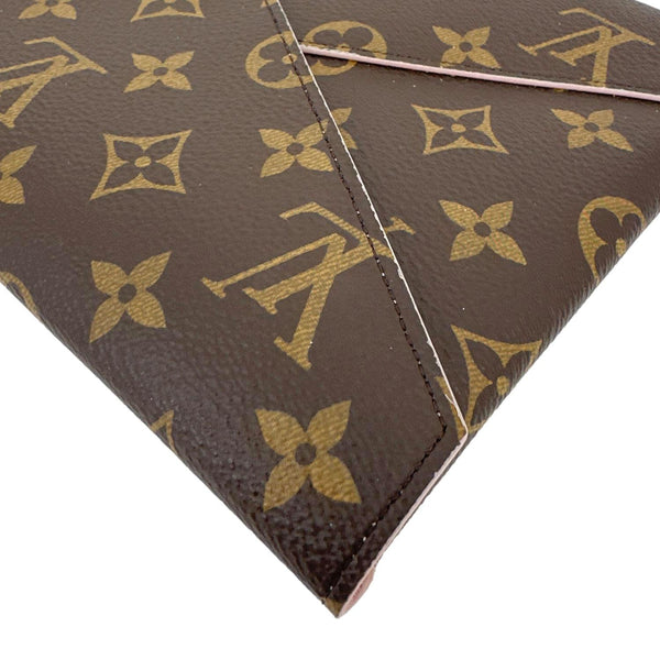 LOUIS VUITTON Kirigami Pochette Large Monogram Canvas Clutch Rose Ballerine