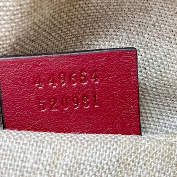 GUCCI Dome Mini Embossed Leather Crossbody Bag Red 449654