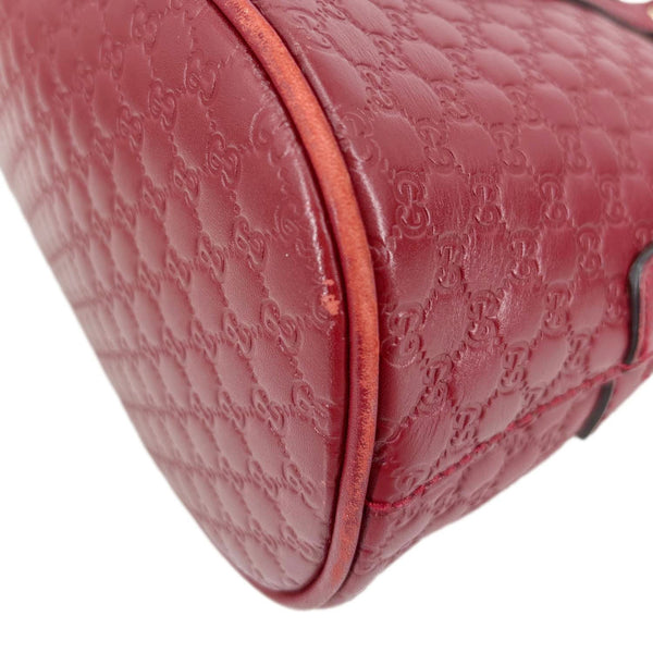 GUCCI Dome Mini Embossed Leather Crossbody Bag Red 449654