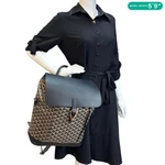GOYARD Alpin MM Canvas Leather Backpack Bag Black