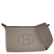 HERMES Videpoches Clemence Leather Crossbody Bag Beige