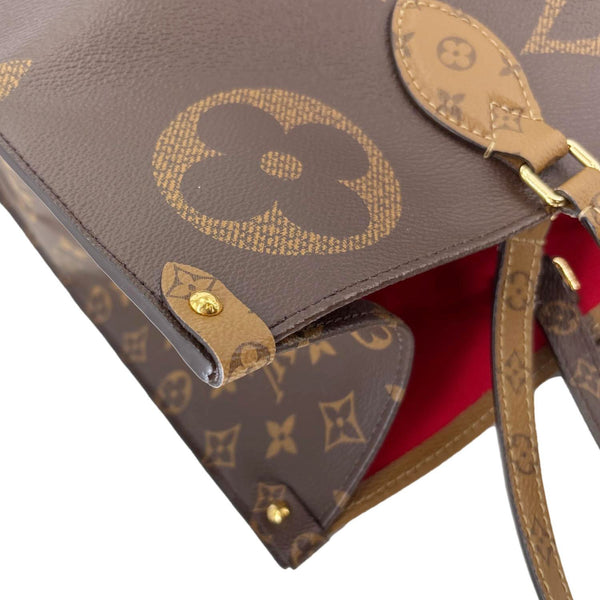 LOUIS VUITTON Onthego GM Reverse Monogram Giant Canvas Shoulder Bag Brown
