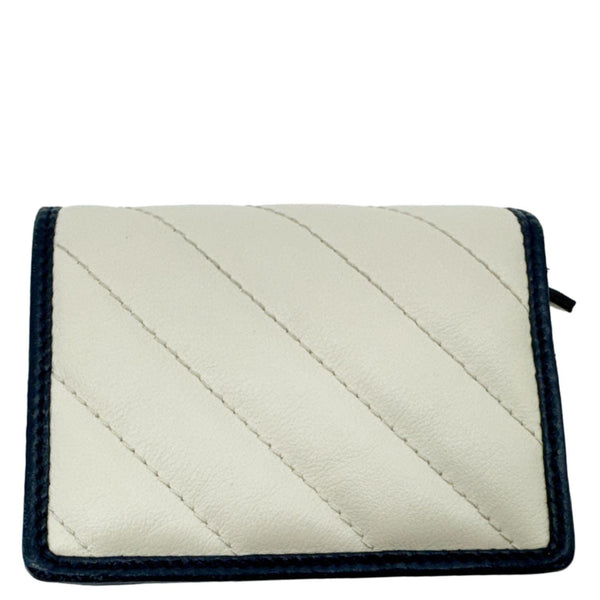 GUCCI GG Marmont Matelasse Diagonal Leather Card Case Wallet Off White 573811