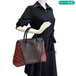 LOUIS VUITTON W PM Tuffetage Monogram Leather Satchel Bag Red