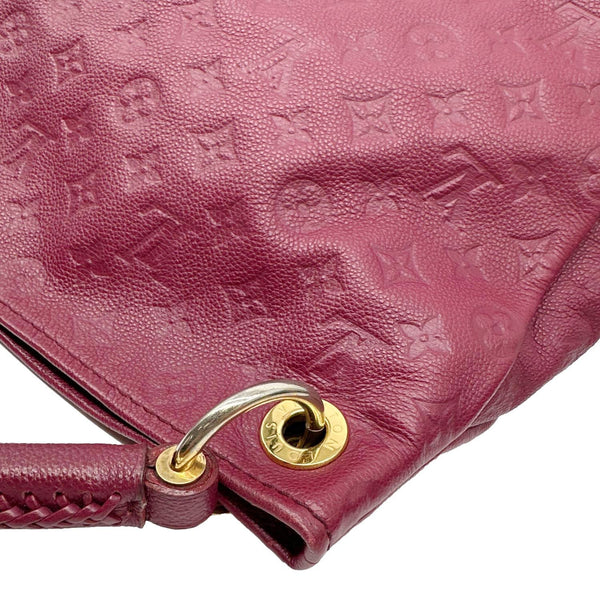 LOUIS VUITTON Artsy MM Monogram Empreinte Leather Hobo Bag Burgundy