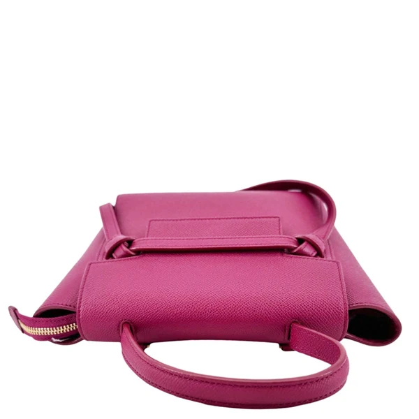 CELINE Micro Belt Grained Calfskin Leather Shoulder Bag Burgundy