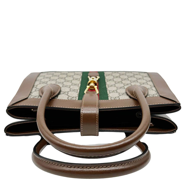 GUCCI Jackie 1961 Medium Web GG Supreme Canvas Tote Bag Beige 649016