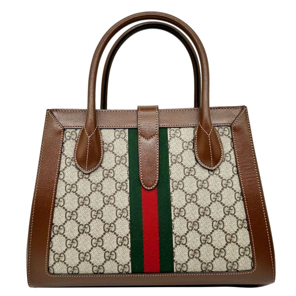 GUCCI Jackie 1961 Medium Web GG Supreme Canvas Tote Bag Beige 649016