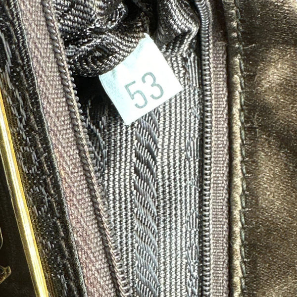 PRADA Raso Tassel Satin Crossbody Bag Brown