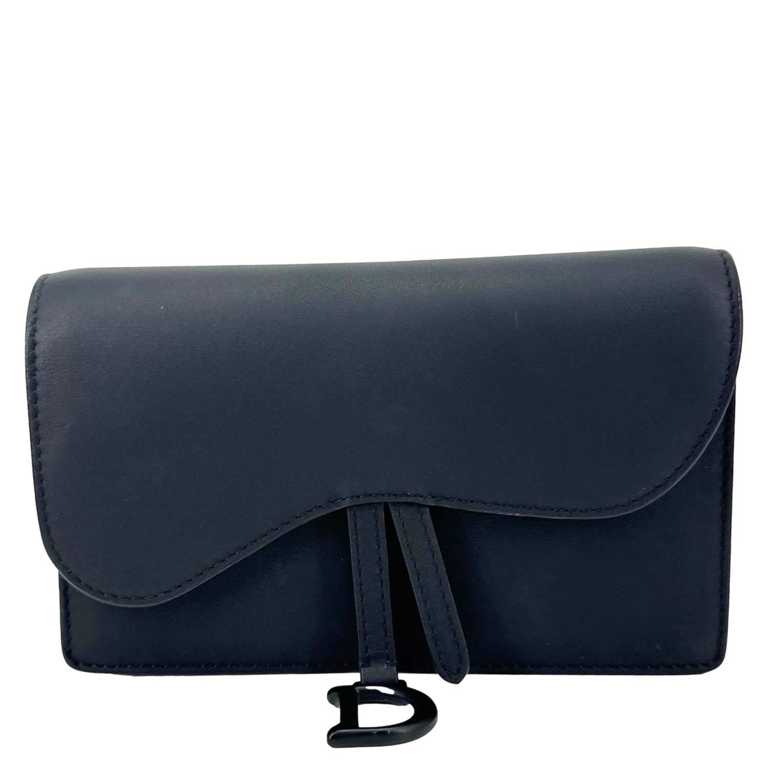 CHRISTIAN DIOR Saddle Ultra Matte Calfskin Leather Belt Pouch Black