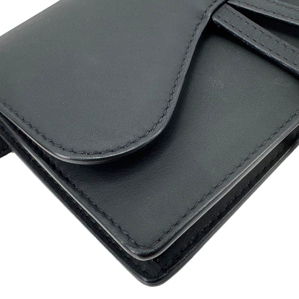 CHRISTIAN DIOR Saddle Ultra Matte Calfskin Leather Belt Pouch Black