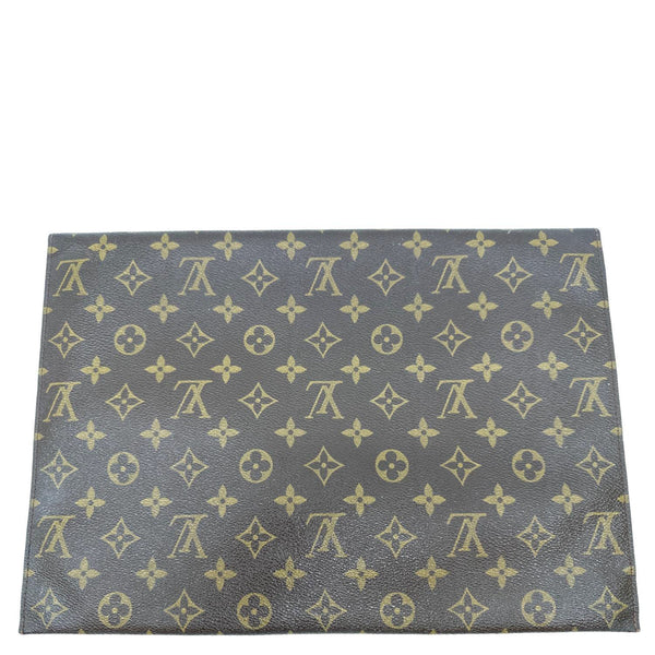 LOUIS VUITTON Poche Plate Envelope Monogram Canvas Clutch Brown