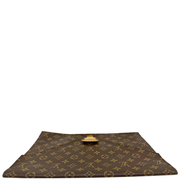 LOUIS VUITTON Poche Plate Envelope Monogram Canvas Clutch Brown