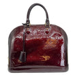 LOUIS VUITTON Alma GM Monogram Vernis Leather Satchel Bag Amarante