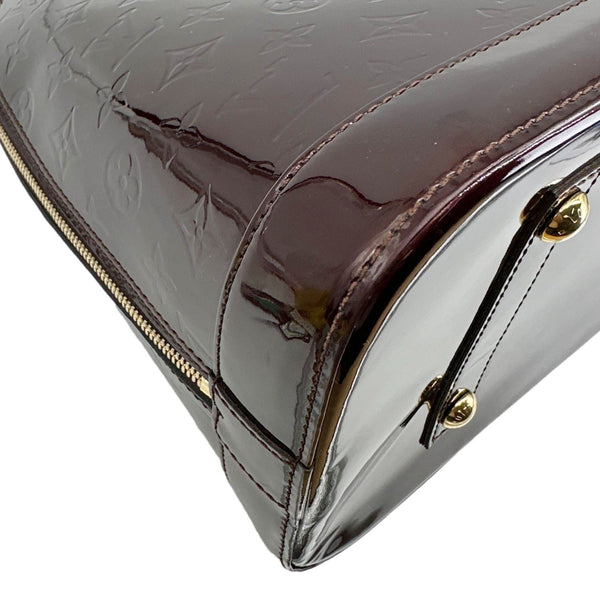 LOUIS VUITTON Alma GM Monogram Vernis Leather Satchel Bag Amarante