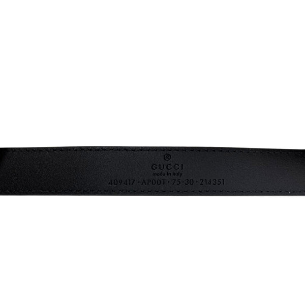 GUCCI Double G Buckle Leather Belt Size 75/30 Black 409417