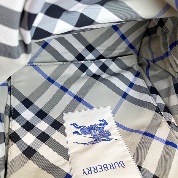 BURBERRY Shield Check Nylon Backpack Grey