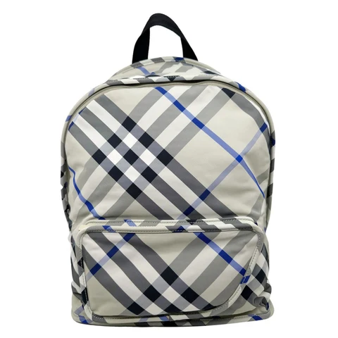 BURBERRY Shield Check Nylon Backpack Grey