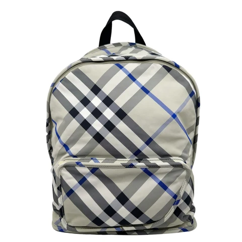 BURBERRY Shield Check Nylon Backpack Grey