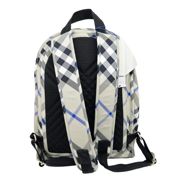 BURBERRY Shield Check Nylon Backpack Grey