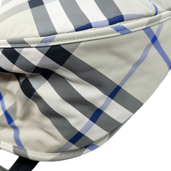 BURBERRY Shield Check Nylon Backpack Grey