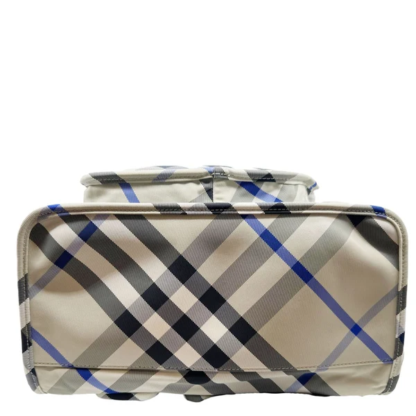 BURBERRY Shield Check Nylon Backpack Grey