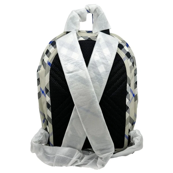 BURBERRY Shield Check Nylon Backpack Grey