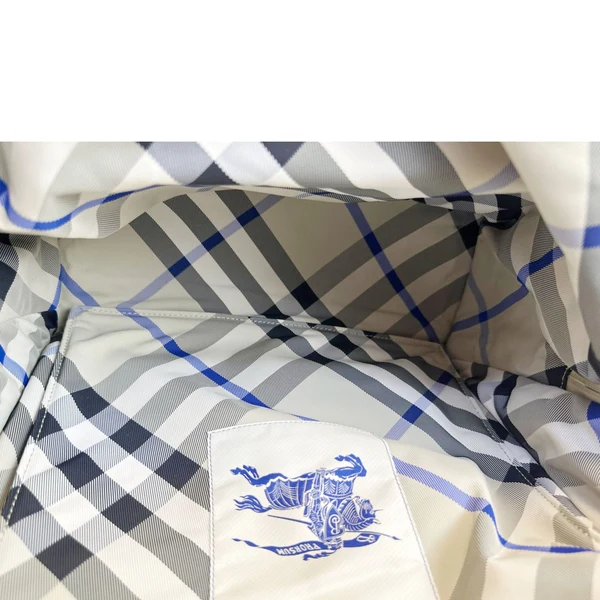BURBERRY Shield Check Nylon Backpack Grey