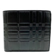 BURBERRY Embossed Check Leather Bifold Mens Wallet Black